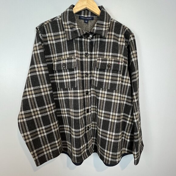 Tommy Hilfiger Women's Plaid Shacket Size 2X Flannel Long Sleeve Lined NWT - Picture 6 of 13